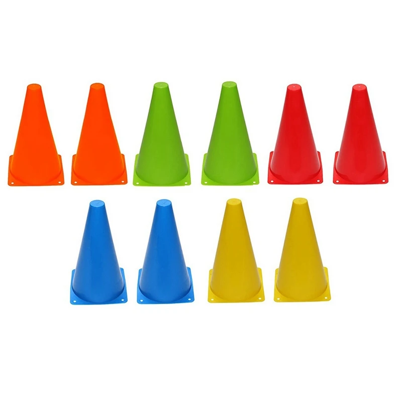 

10 Pcs Soccer Training Marker Bucket 9In/23Cm Agility Marker Cone For Skateboard Soccer And Outdoor Activities