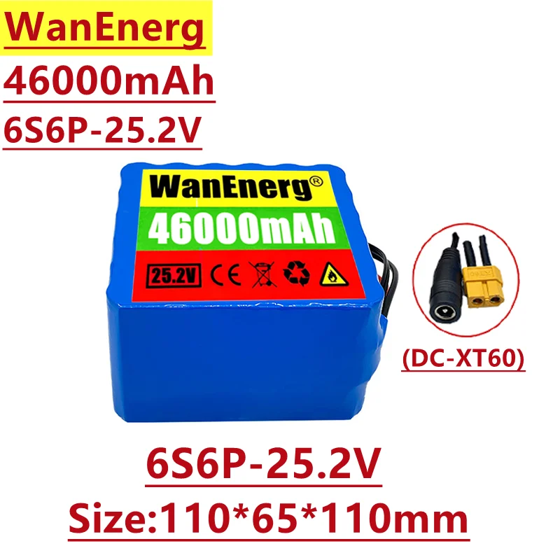 

Batterie lithium - ion 25,2v / 24V, combinaison 18650, 6s6p 46ah, pour vélo électrique, fauteuil roulant électrique, BMS intégré