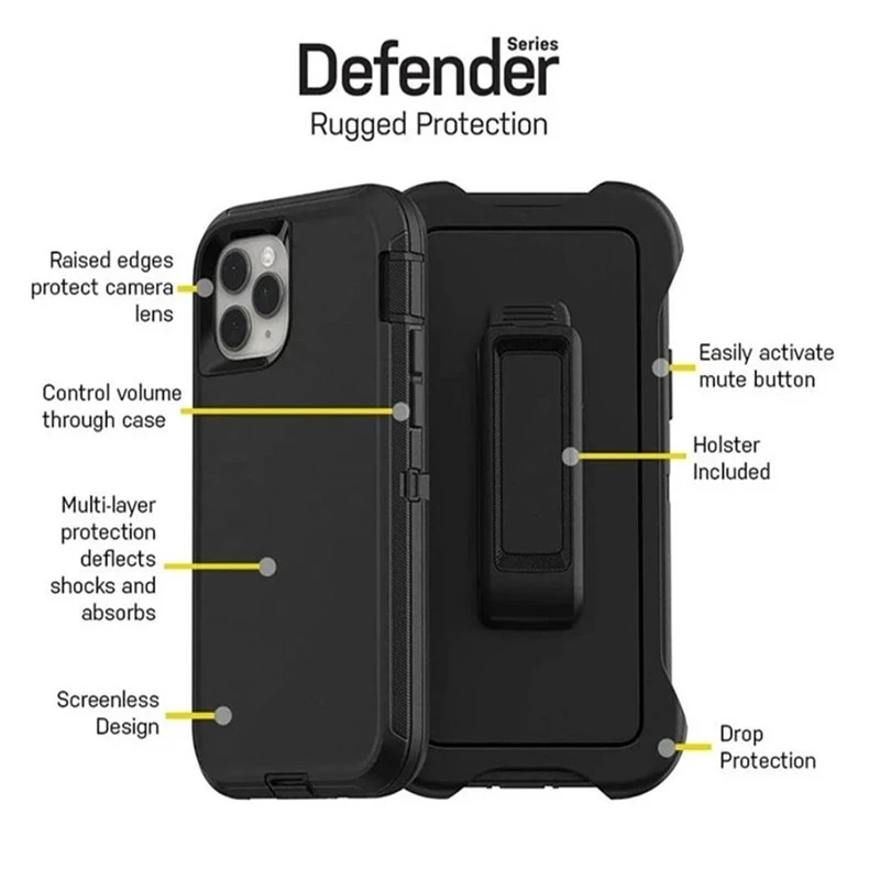 With Clip For Otter Mechanical Type Defender Series Box For iPhone11 Case For iPhone 12 13 Pro Max 14 Pro Max Case With Package