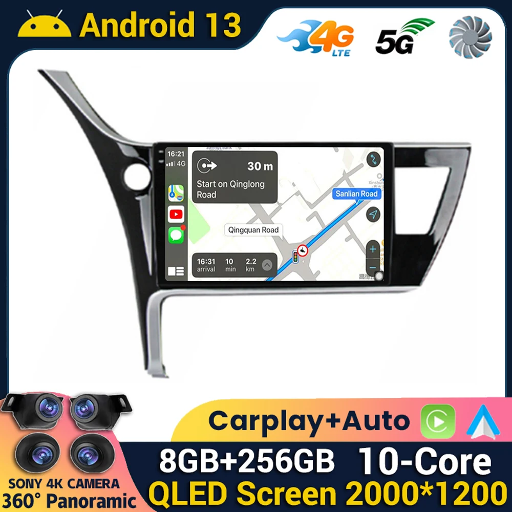 

Android 13 Carplay For Toyota Corolla 11 Auris E180 2017 2018 2019 Car Radio Multimedia Player GPS Navi Stereo BT Auto 2din HU