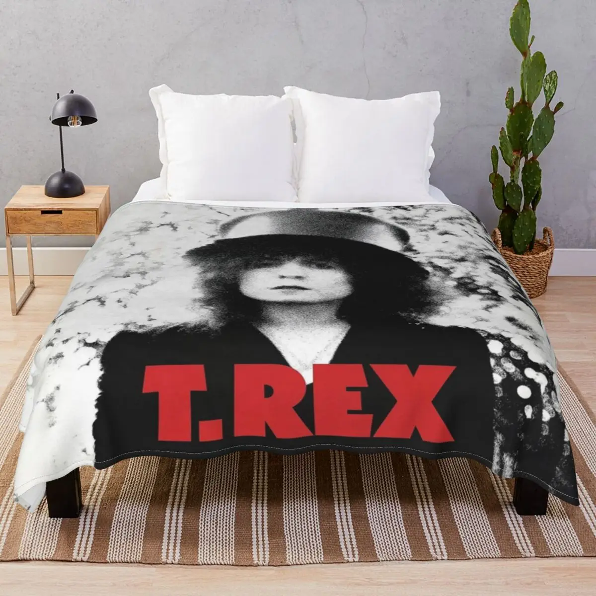 T Rex Band Blanket Velvet Textile Decor Multifunction Throw Blankets for Bedding Home Couch Travel Cinema