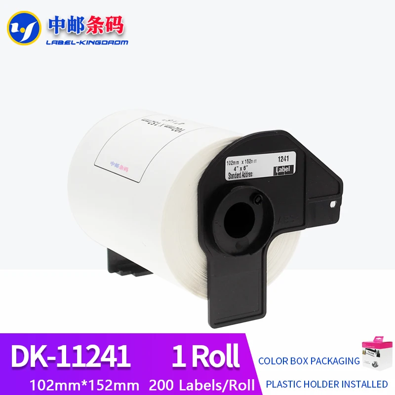 

1 Rolls Generic DK-11241 Label 102*152mm 200Pcs Compatible for Brother Printer QL-1050/1060N All Come With Plastic Holder