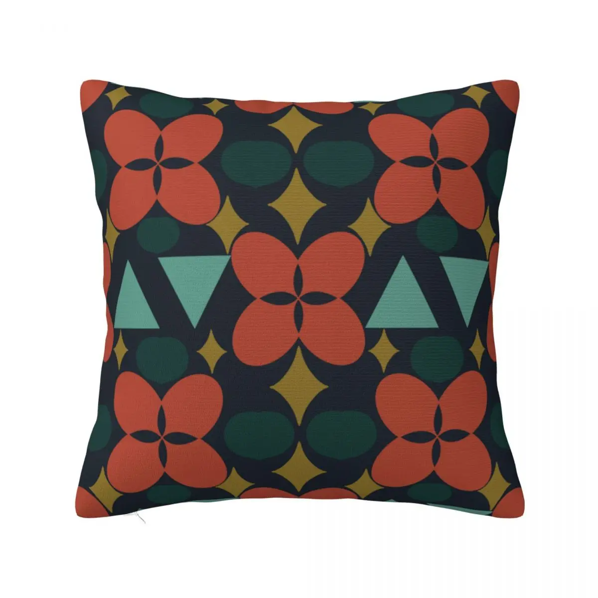 Mid Century Modern Flower Diamond Blue Pillowcase Soft Polyester Cushion Cover Decorative Abstract Throw Pillow Case Cover Chair
