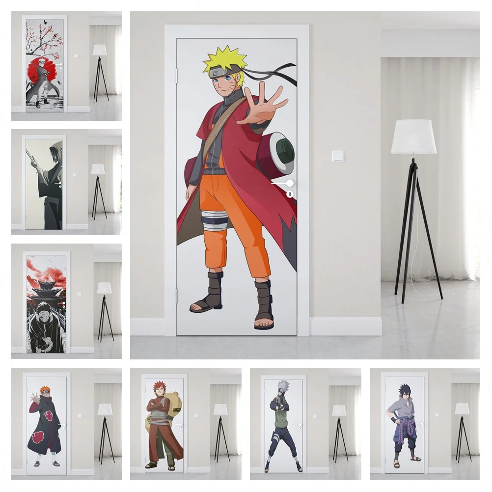 Аниме Наруто дверная наклейка украшение для двери Настенные обои художественные