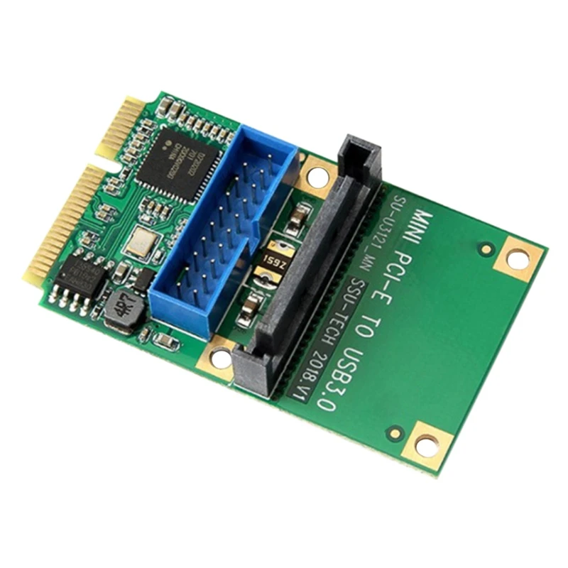 

Mini Pci-E to USB3.0 Adapter Card Mini Pcie to 19/20Pin USB 3.0 Expansion Card with 15Pin Sata Power Ports for Pc