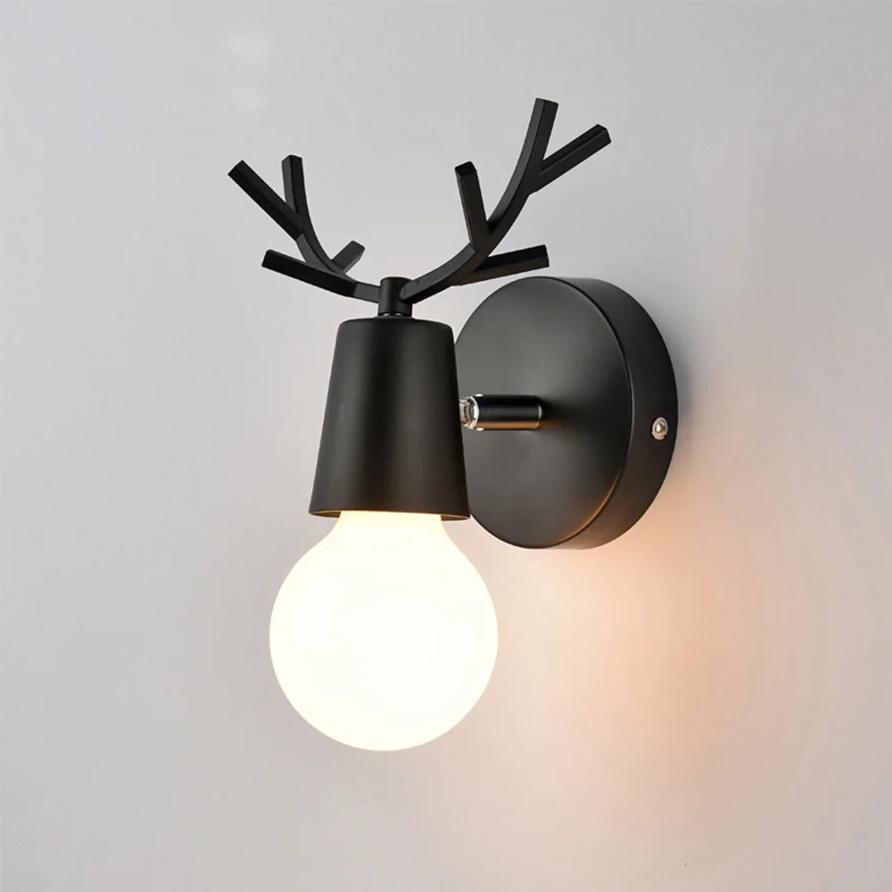 

Modern Creative Wall Lamp Nordic E27 Wall Light Children's Room Antler Bedside Lamp Decorated lamp for Restaurant Cafe Hotel