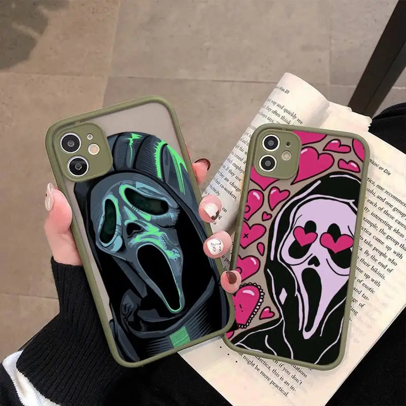 

Ghostface Scream Phone Case for iPhone X XR XS 7 8 Plus 11 12 13 pro MAX 13mini Translucent Matte Case