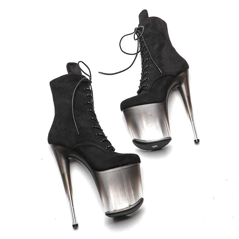 Leecabe 20cm/8inches   gradient color waterproof table   Sexy Fetish Stripper Shoes Models Catwalk Show boot  High Heels 3L