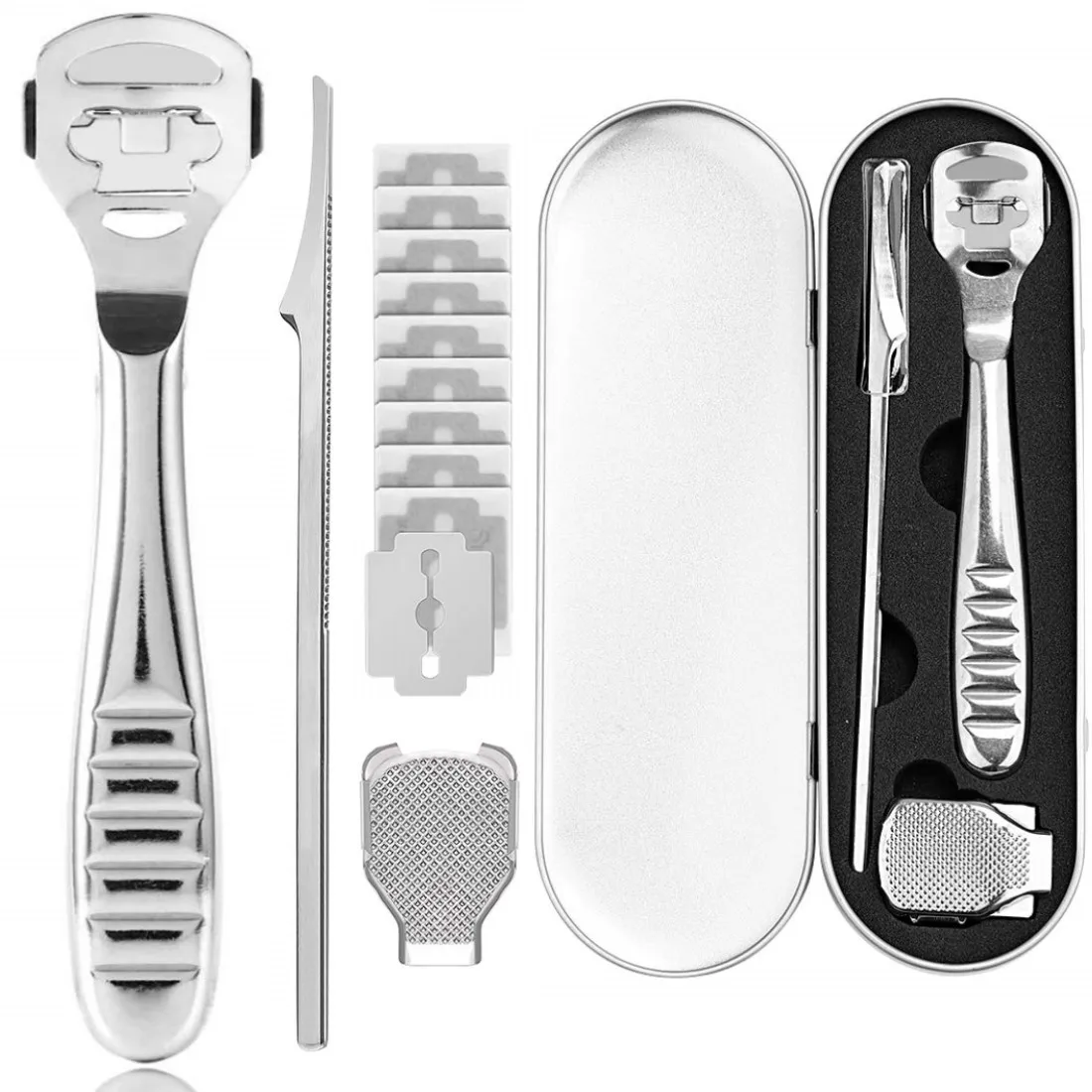 

Stainless Steel Pedicure Tool Set Foot Care Callus Remover Hard Dead Skin Cutter Shaver pedicure knife+ blade Set