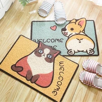 household non slip foot mats water absorbent for kitchen floor cartoon pattern pvc carpet comfort thickened material