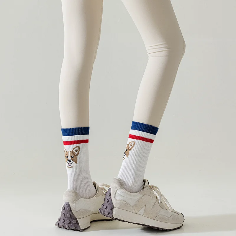 Breathable Women Yoga Socks Non-Slip Cute Cartoon Socks Grips Pilates Dance Socks Cotton Healthy Elasticity Sports 5-Toed Socks