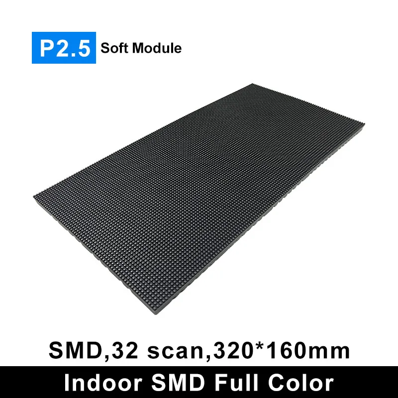 

Indoor P2.5 Full Color Soft LED Display Panel 320x160mm Flexible module LED Matrix RGB Panel 128x64 Pixels 1/32 Scan HUB75E Port