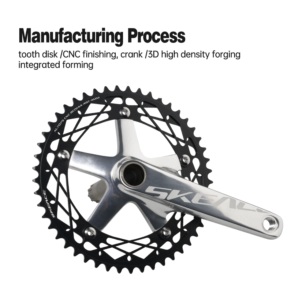 SKEACE шатуны с фиксированной передачей 49T для велосипеда 165 мм алюминиевый сплав