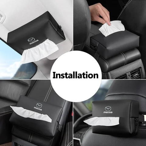 Кожаная внутренняя коробка для салфеток автомобиля, сумка для хранения спинки сиденья для Mazda 3 6 RX8 RX7 MX3 Axela Atenza MX5 CX9 CX3 CX5 CX7 323 626 SKYACTIV