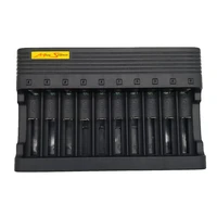 battery charger 18650 10 slots eu us plug smart charging 4 2v li ion rechargeable battery chargers 16340 14500 18650 17500