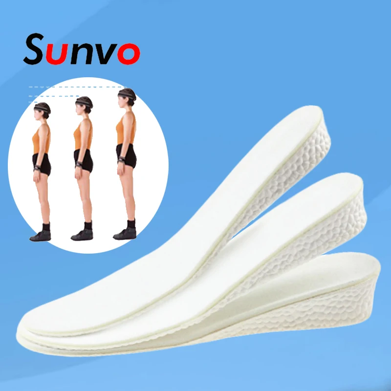 Height Increase Insole for Sports Shoes Shock Absorption Invisible Soles Pads Men Women Lifting Heel Breathable Inserts Cushions