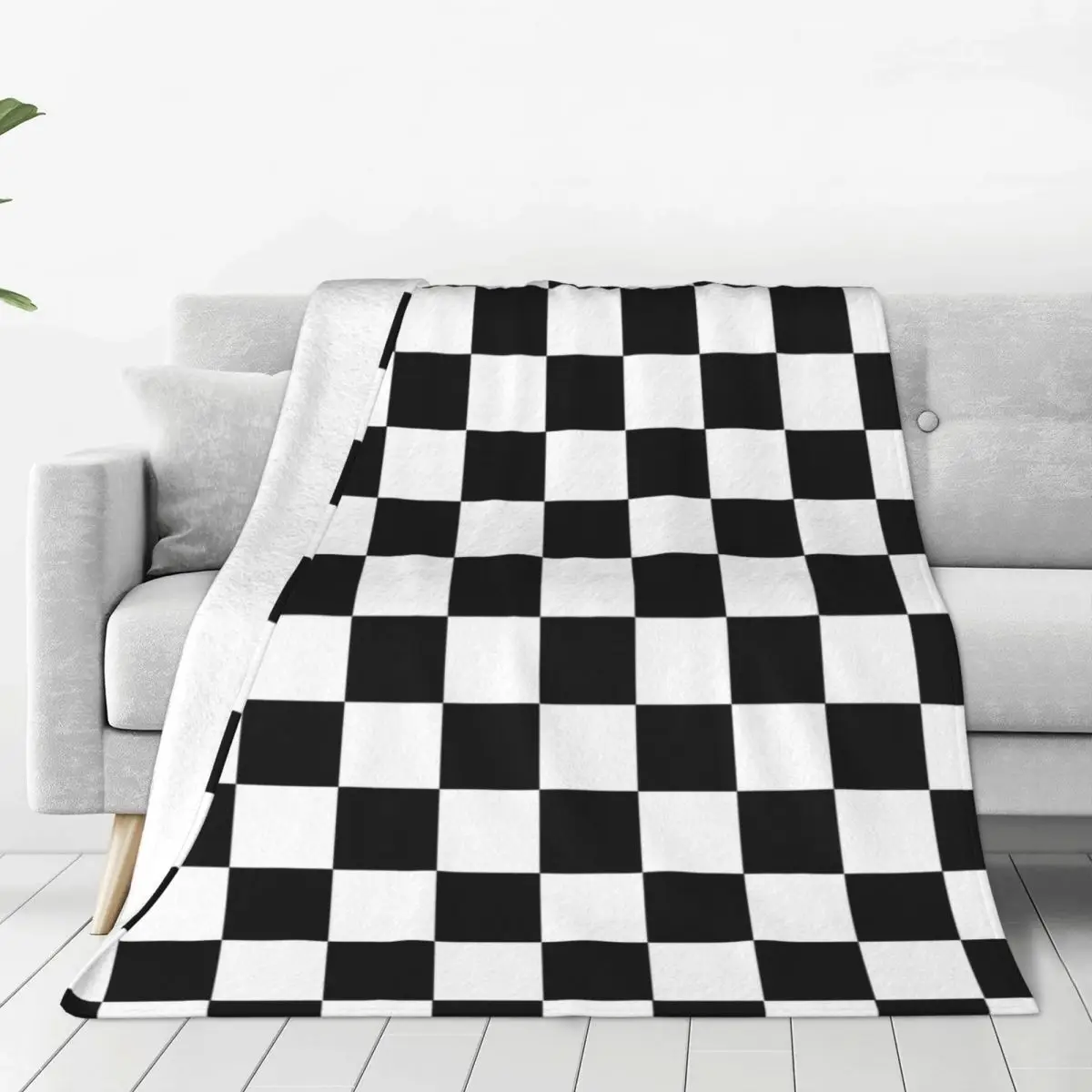 

Checkerboard Blanket Ultra Soft Cozy Blooming Flowers Decorative Flannel Blanket All Season For Home Couch Bed Chair Travel