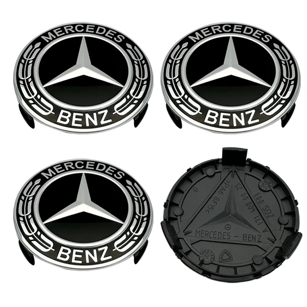4 шт. 75 мм черные колпаки для центров колес автомобиля ступиц Mercedes Benz W176 W177 W204 W205 W212