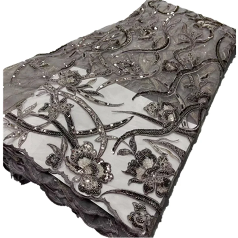 

2022 New Arrival African Lace Fabric With sequuins High Quality Sequin Lace Fabric Tulle Lace Fabric For Wedding Dress FYU123