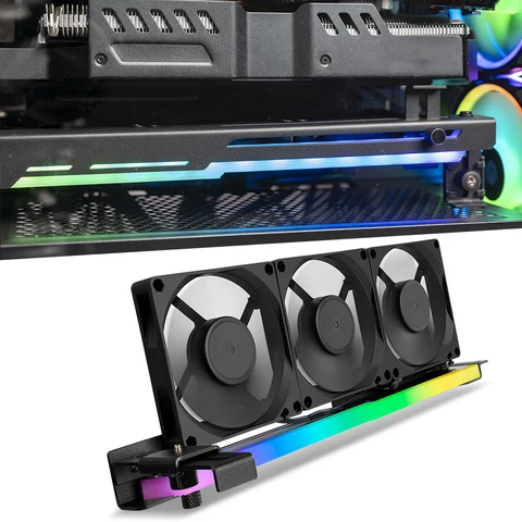 VODOOL Кулер для видеокарты 2 в 1 ARGB RGB 3x80 мм