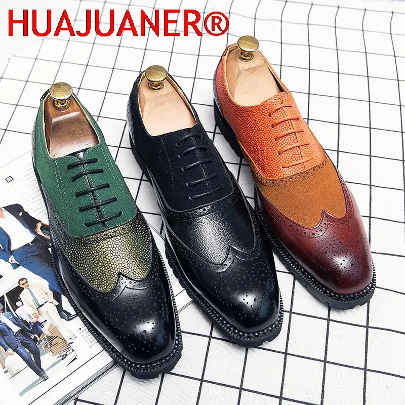 

Men Business Shoes New Men's Oxford Shoes Pu Leather Brogue Dress Shoes Man Formal Office Wedding Shoes for Men Plus Size 38-48