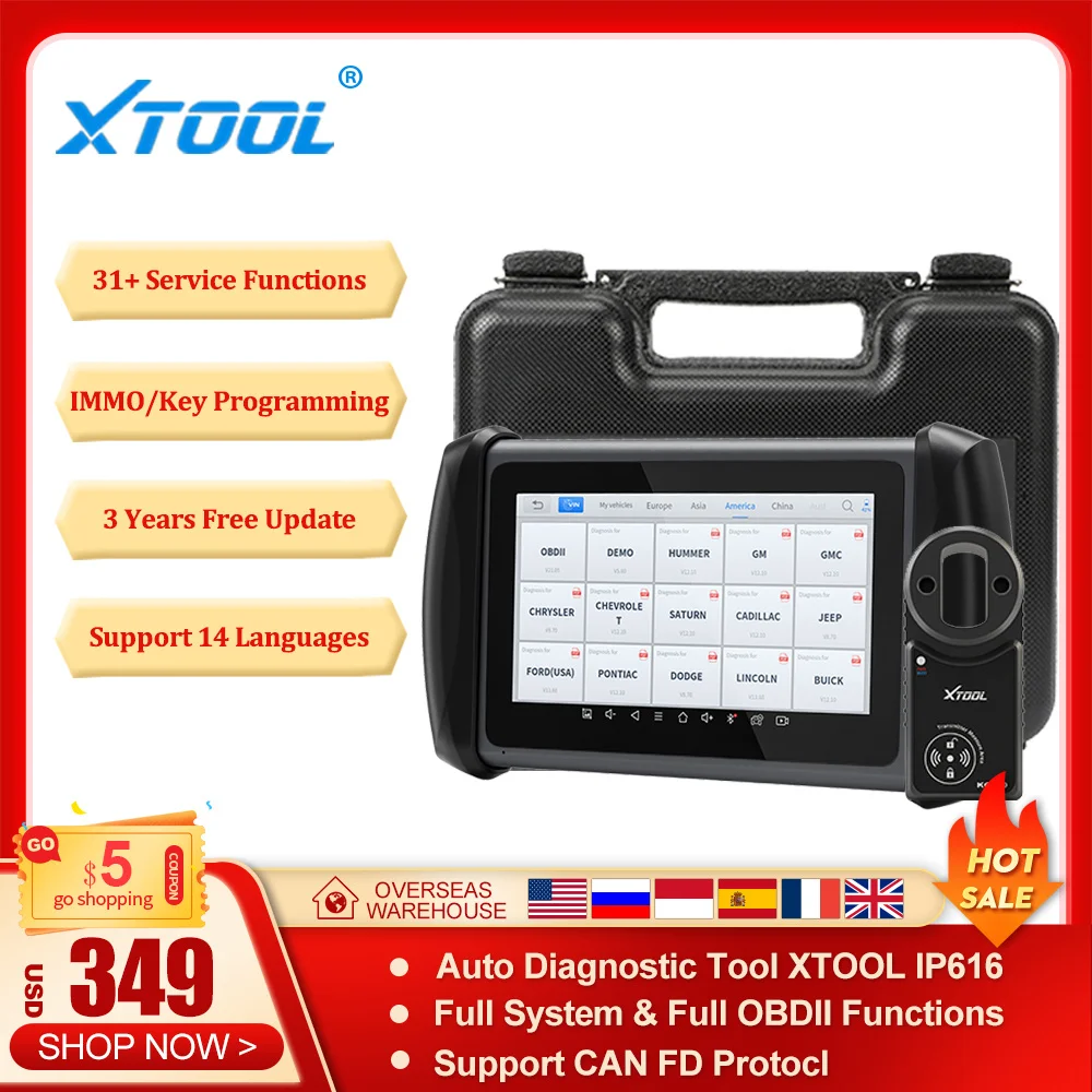 

XTOOL InPlus IP616 With KC100 All System Diagnostic Tool 31+ Service Functions Auto Key Programmer for Audi for VW ABS Bleeding