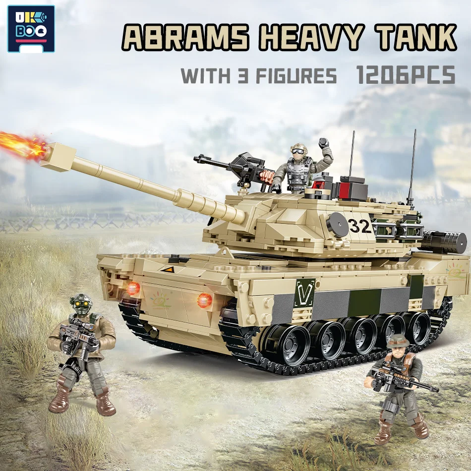 

UKBOO 1206 шт. военные серии WW2 тяжелые танки строительные блоки армейские солдатские фигурки кирпичи детские игрушки сборка модели