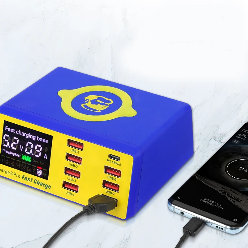 MECHANIC iCharge 8 Pro 8USB умная зарядка QC Беспроводная с ЖК-дисплеем для быстрой зарядки |