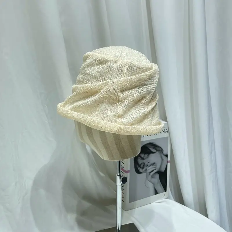 

New Japanese Niche Lace Pleated Bucket Hat Women Spring and Summer Retro Breathable Sunshade Basin Hats Trend Fisherman Cap