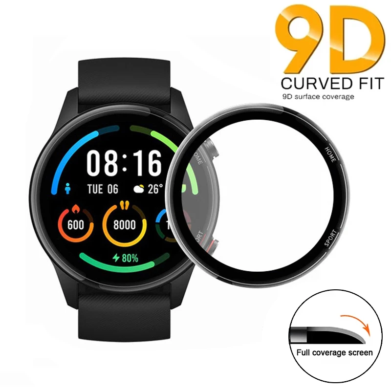 

9D Soft Fibre Glass Protective Film Cover For Redmi Watch Screen Protector For Xiaomi Mi Watch Lite 2019 watch color (Not Glass)