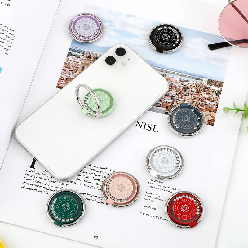 Luxury Metal Finger Ring Holder Clock Shape Mobile Phone Socket Universal Telephone Stand Magnetic Car Bracket Accessories