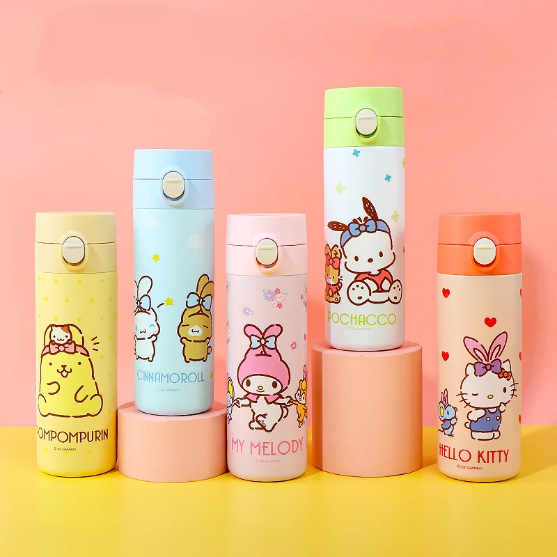 

200 мл термос Hello Kitty Purin My Melody из нержавеющей стали, бутылка аниме Sanrios, портативная Изолированная бутылка для воды, дорожная кофейная кружка