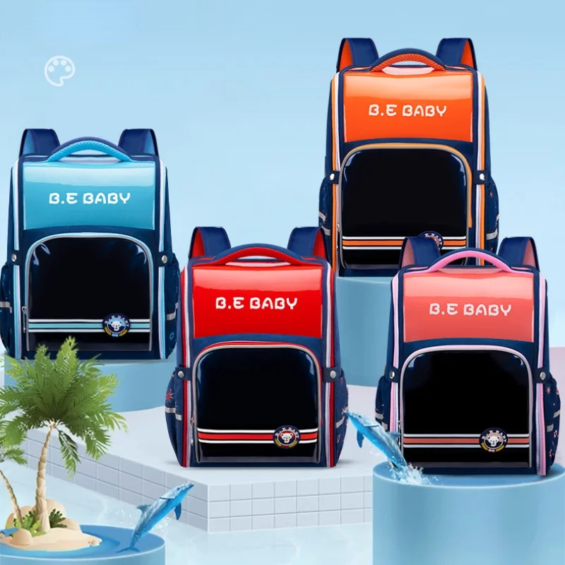 British Style Grade 1-3-6 Girl Boy Waterproof Schoolbags for Students New Children Fashion Panelled Backpacks Large Capacity Hot