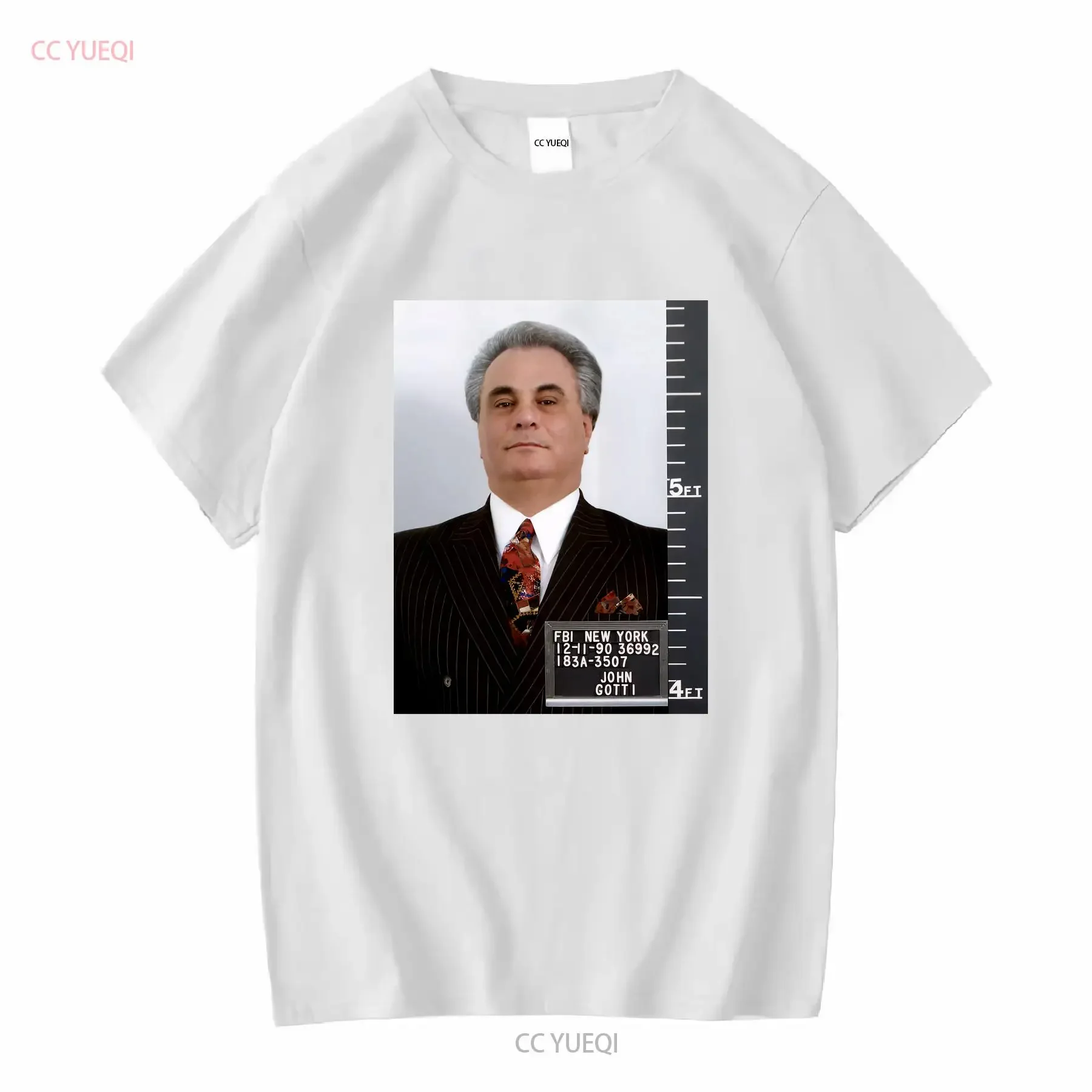 Фото Футболка John Gotti Mugshot с графическим рисунком мафии, гангстерская футболка, уличная одежда для него, винтажная стильная мужская повседневная мода №4