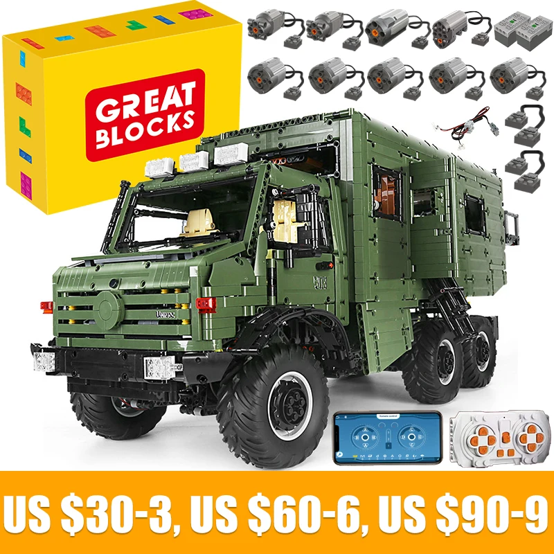 

Technical Car APP Remote Control J907 Moter Power Nomad Rv Motorhome Bricks Building Blocks SUV Gift Program Moc Toys For Kids