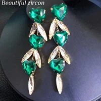 2022 new luxury womens shiny red love crystal pendant earrings wedding tassels multi colored glass earrings fashion jewelry acc