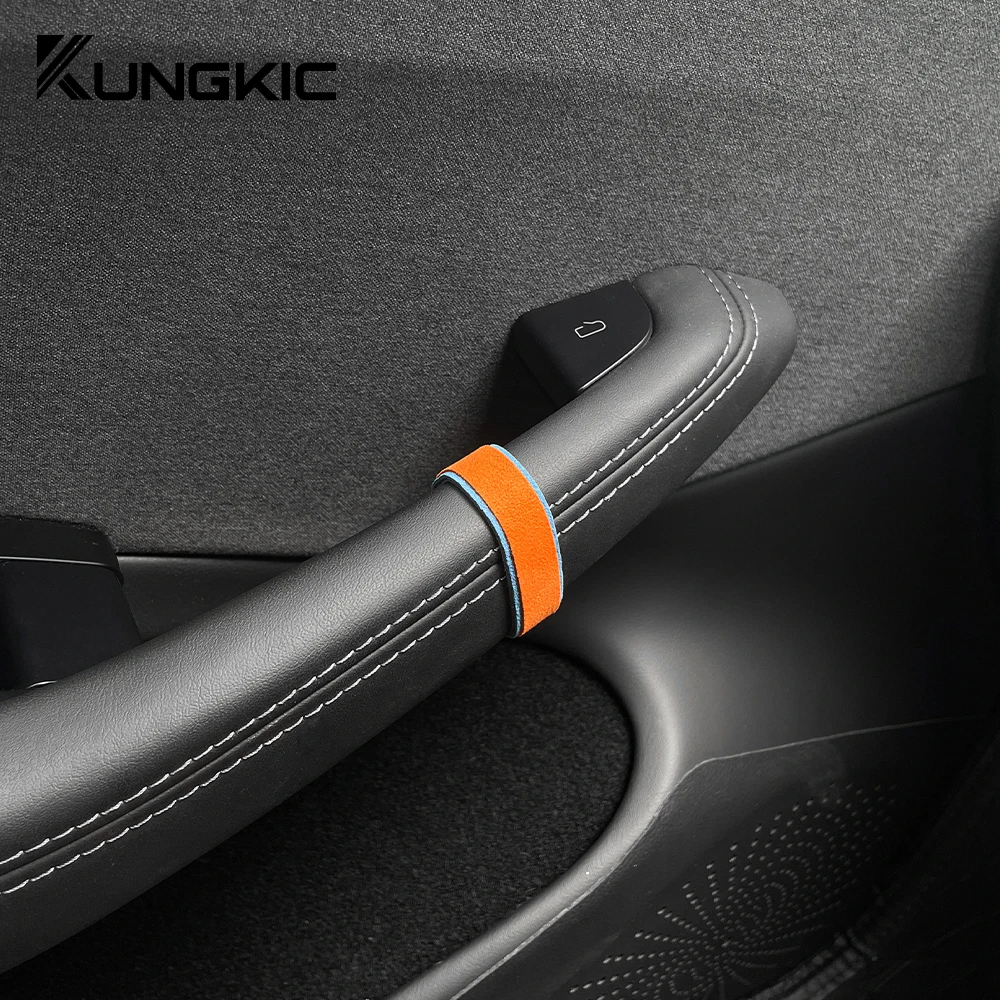 Верхний итальянский замшевый автомобильный маркер рулевого колеса для Tesla