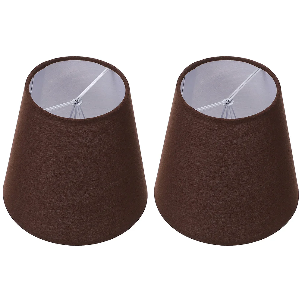 

2 Pcs Fabric Lampshade Household Light Covers Wall Table Replacement Iron Rustic Decorative Bulb