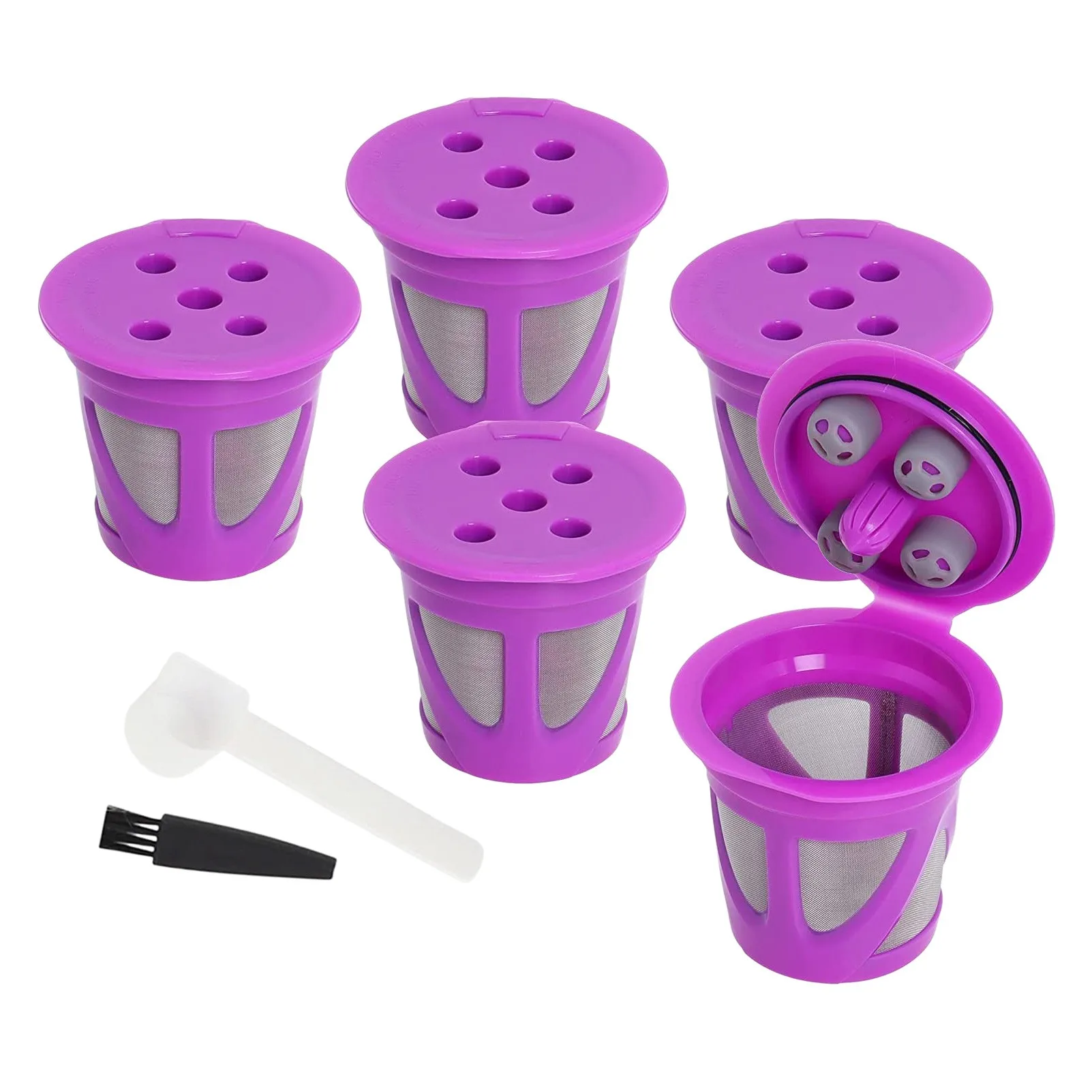 

5 шт., многоразовые кофемашины Keurig с зеркальным фиолетовым фильтром
