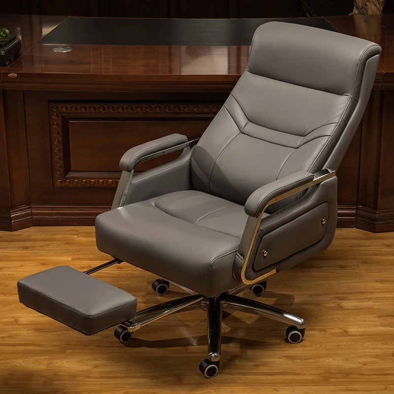 Nordic Comfort Vintage Roller Swivel Office Chair Leather Recliner Sillas De Playa Home Furniture