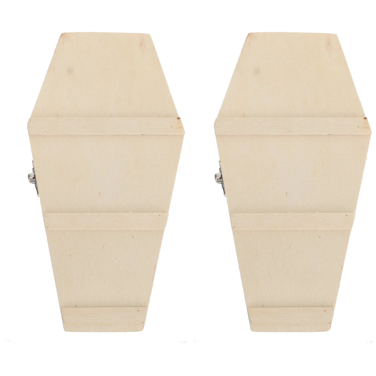 

2 pcs Box Hexagonal Coffin Wooden Box Candy Storage Box DIY Accessories