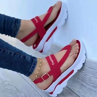2022 fashion women gladiator sandals platform solid color flip flops female wedge outdoor casual beach shoes sandalias mujeres