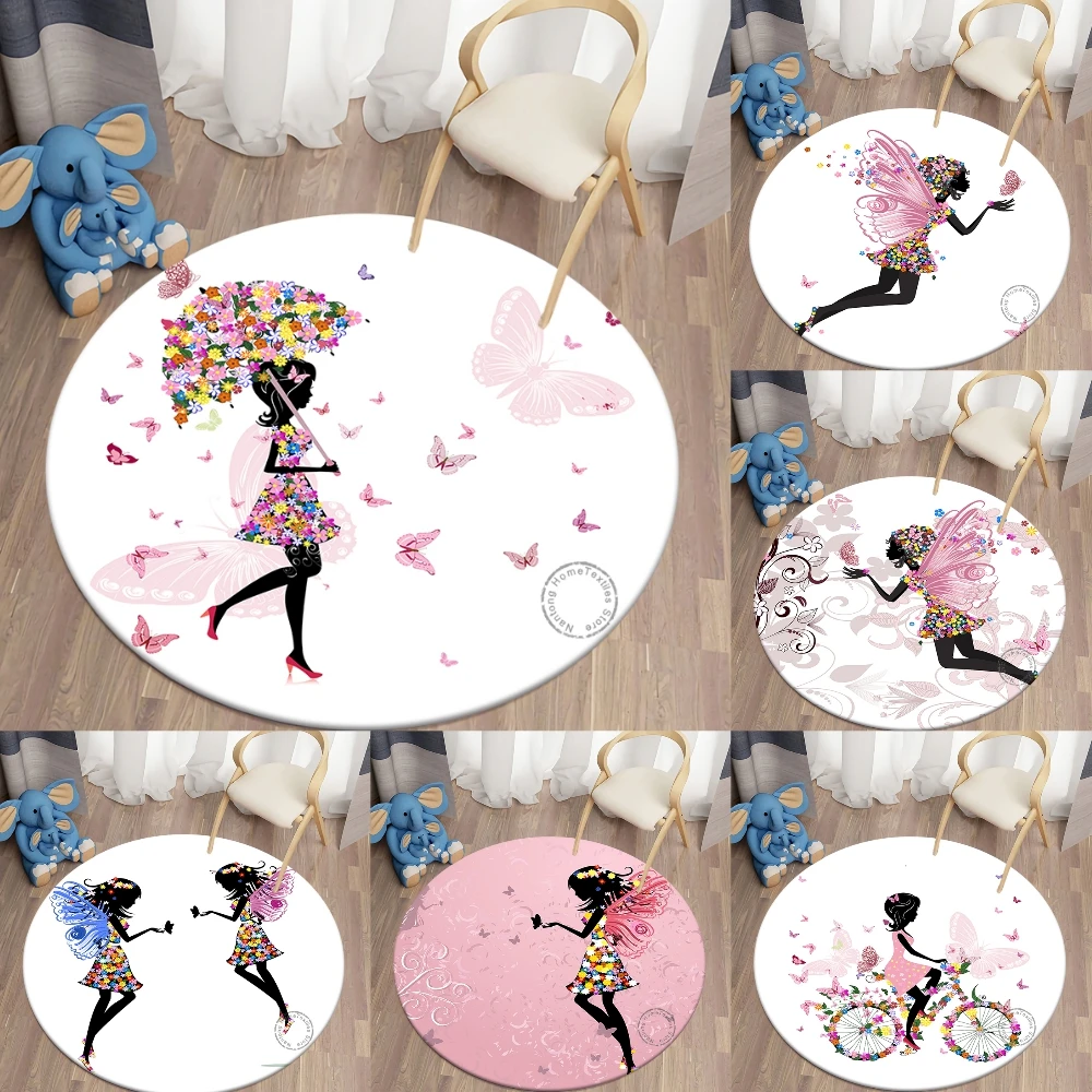 Круглый Детский ковер с принтом медведя коврики для гостиной спальни Домашний