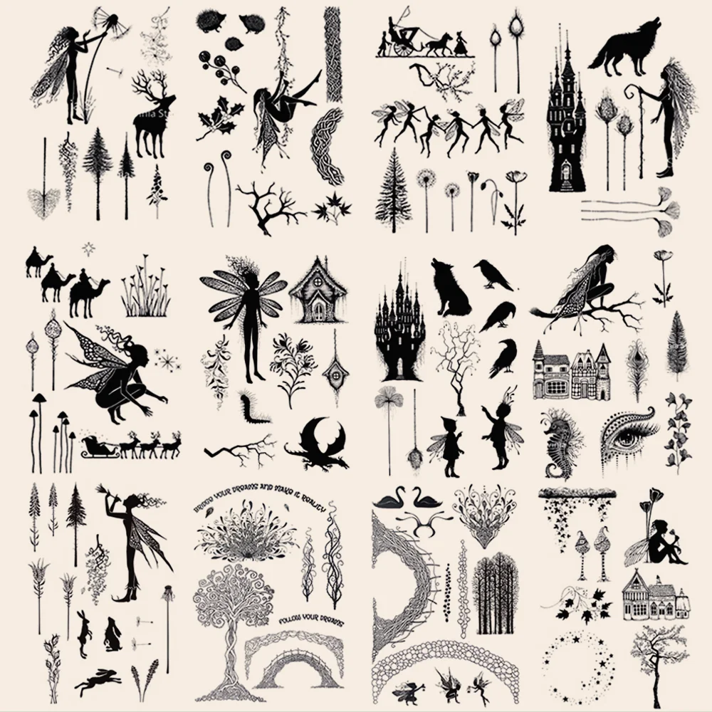 2024 прозрачные штампы серии сказочных растений для творчества изготовления