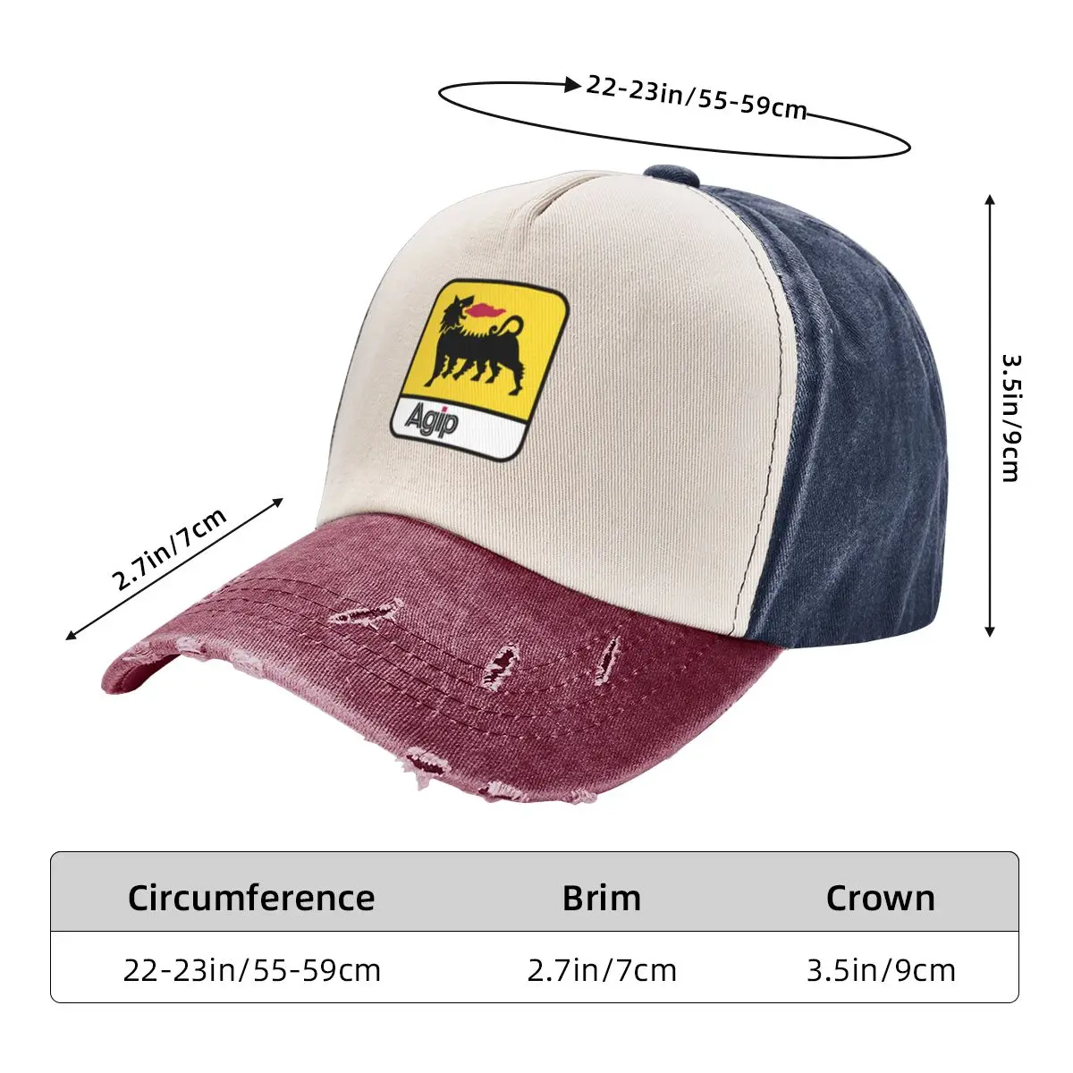 Agip Logo TShirt276 Подарочная модная бейсболка с мытой шляпой