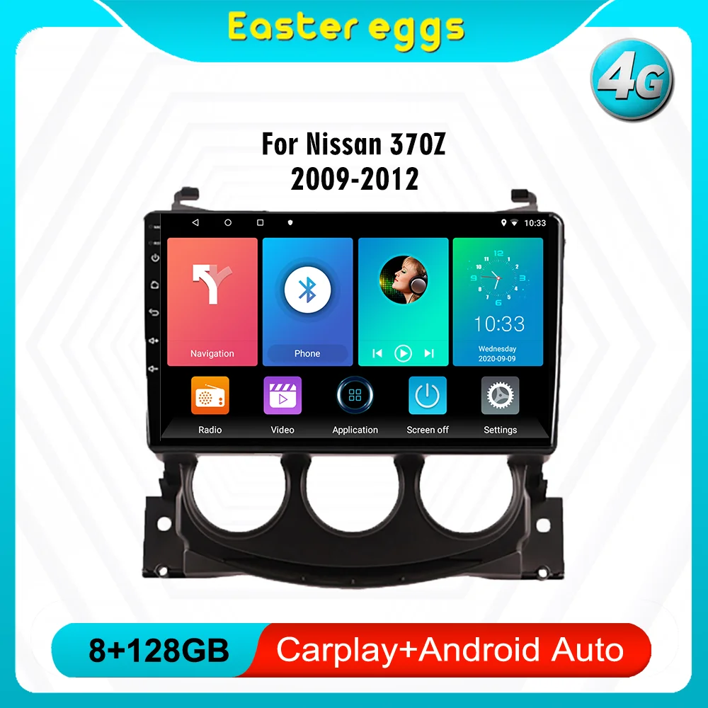

Автомобильный мультимедийный плеер для Nissan 370Z 2009- 2012, 9 дюймов, 2Din, Android, 4G, Carplay, Wi-Fi, навигация, Стерео Авторадио с рамкой BT