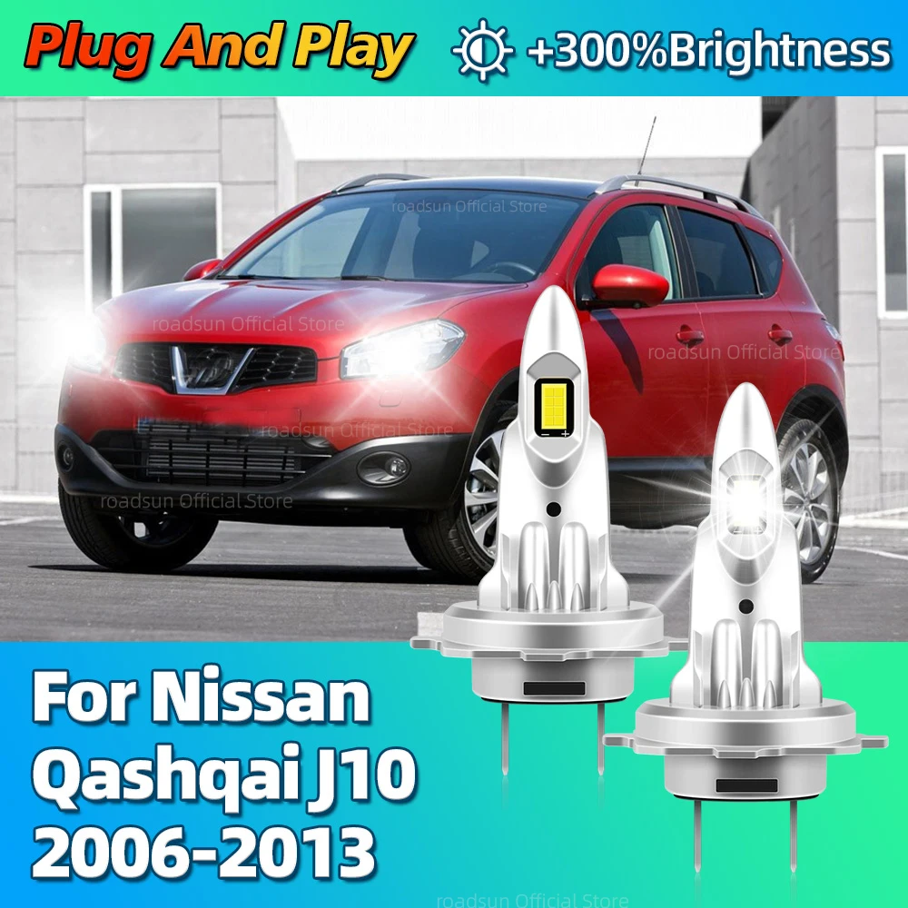 

Светодиодная 30000LM супер яркая автофара Canbus 6000K для Nissan Qashqai J10 2006 2007 2008 2009 2010 2011 2012 2013