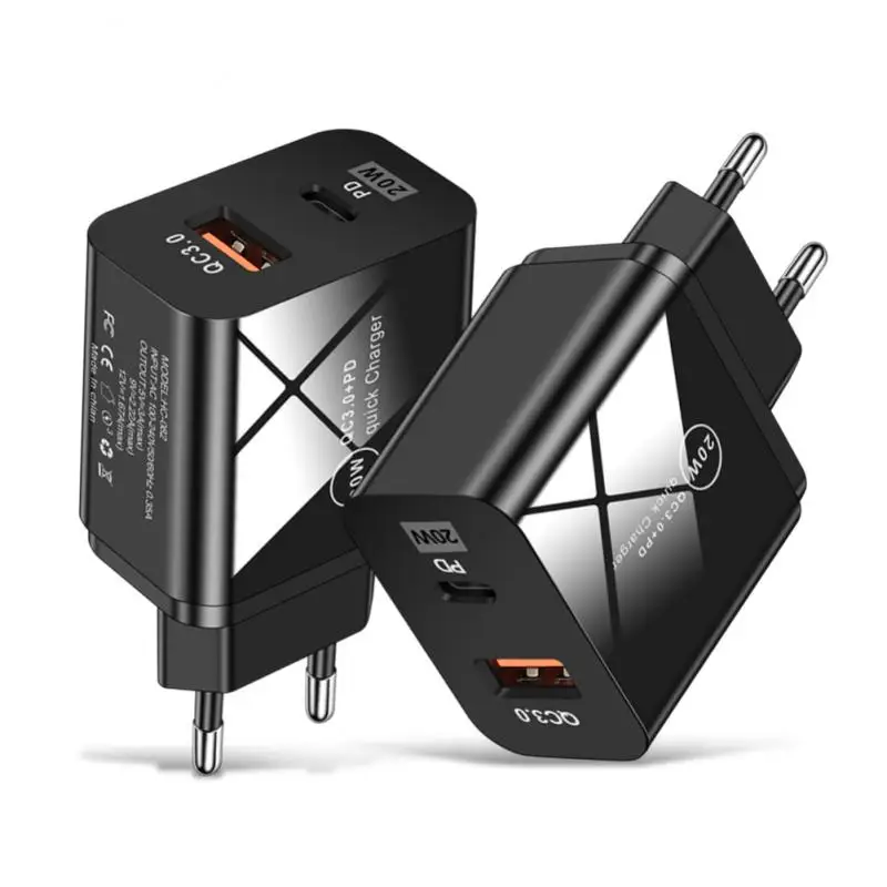 

Charging Head 20w Type-c Qc3.0 Charging Adapters Us Eu Uk Plug Portable Pd Fast Charge Charger Phone Charger Fast Charge Adapter