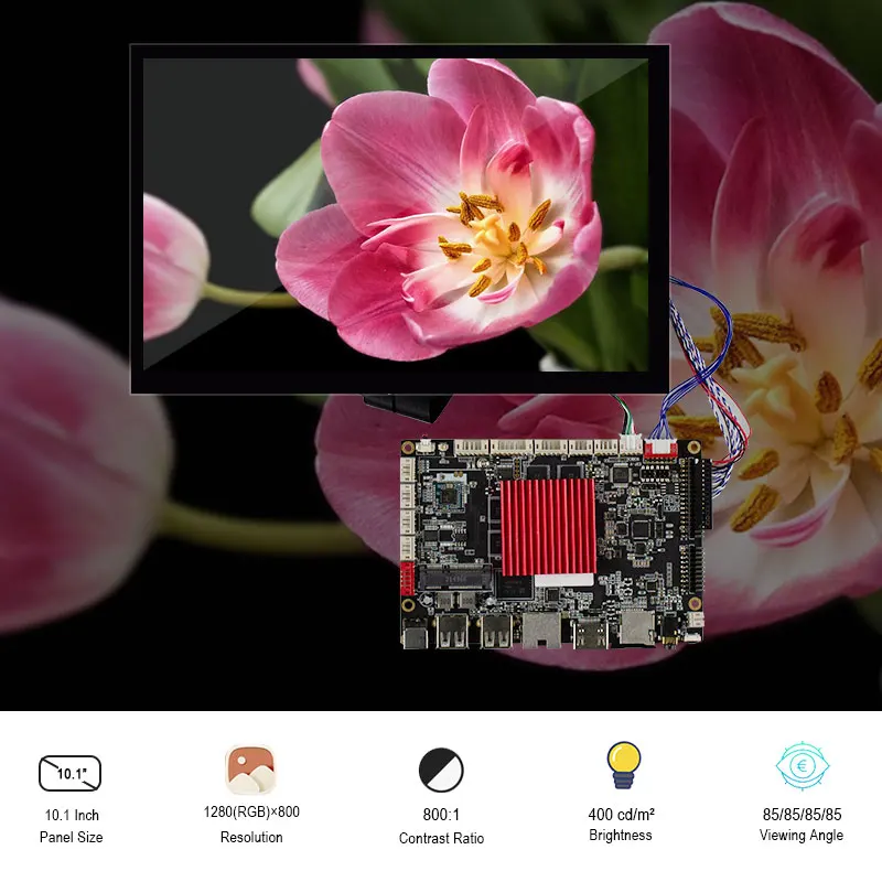 

Original BOE 15 Inch LVDS 40 pins display screen NV101WXM-N01 With touch panel Control board 1280*800 Brightness 400