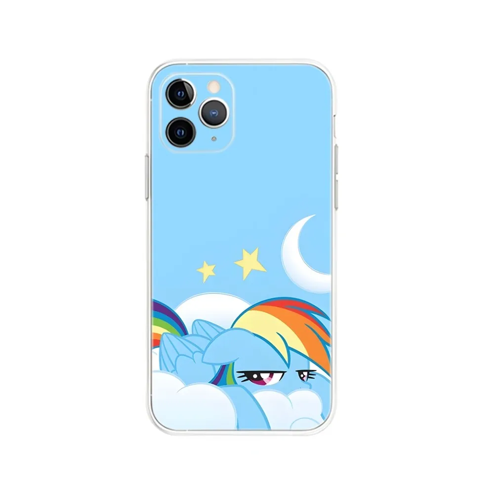 My L-Little Rainbow PonyS Phone Case For iPhone 16 15 14 13 12 Mini 11 Pro Max Plus X XR XS 8 SE 2020 Transparent Cover